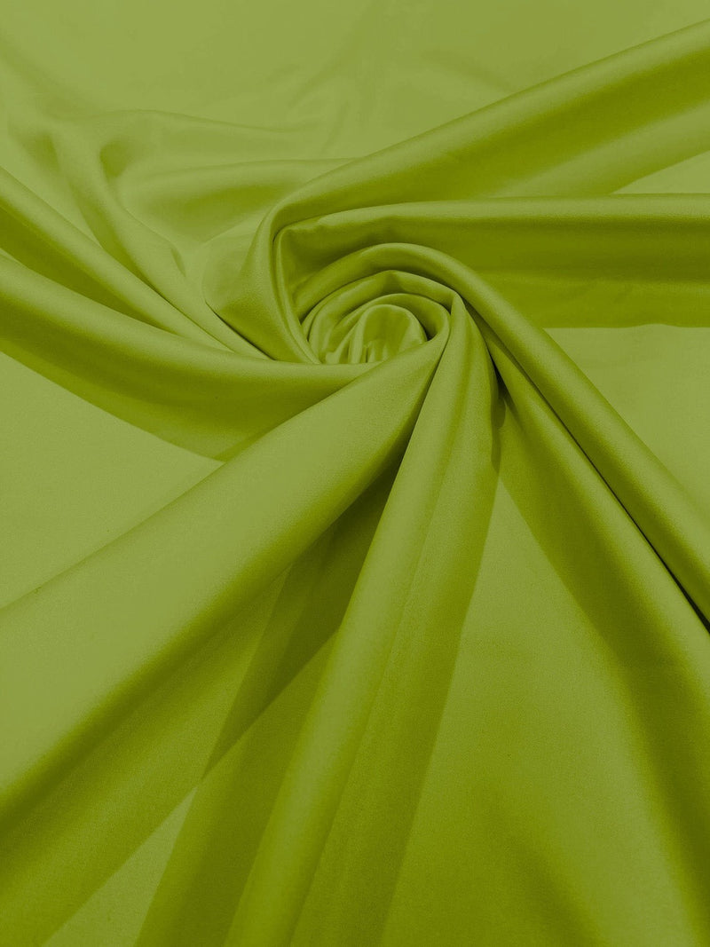 58/59" Satin Fabric Matte L'Amour - Avocado - (Peau de Soie) Duchess Dress Satin Fabric By The Yard