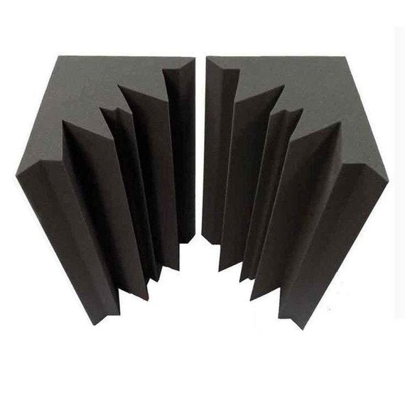 2 Pack Acoustic Foam Bass Trap Recording Studios Corner Wall 12" X 12" X 24"Bass Trap Kit