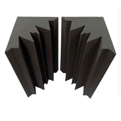 2 Pack Acoustic Foam Bass Trap Recording Studios Corner Wall 12" X 12" X 24"Bass Trap Kit