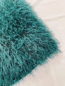 Metallic Eyelash Fabric - Baby Blue / Black - Feather/Eyelash/Fringe Design on Mesh By Yard