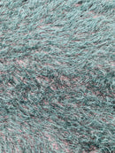 Metallic Eyelash Fabric - Baby Blue / Black - Feather/Eyelash/Fringe Design on Mesh By Yard