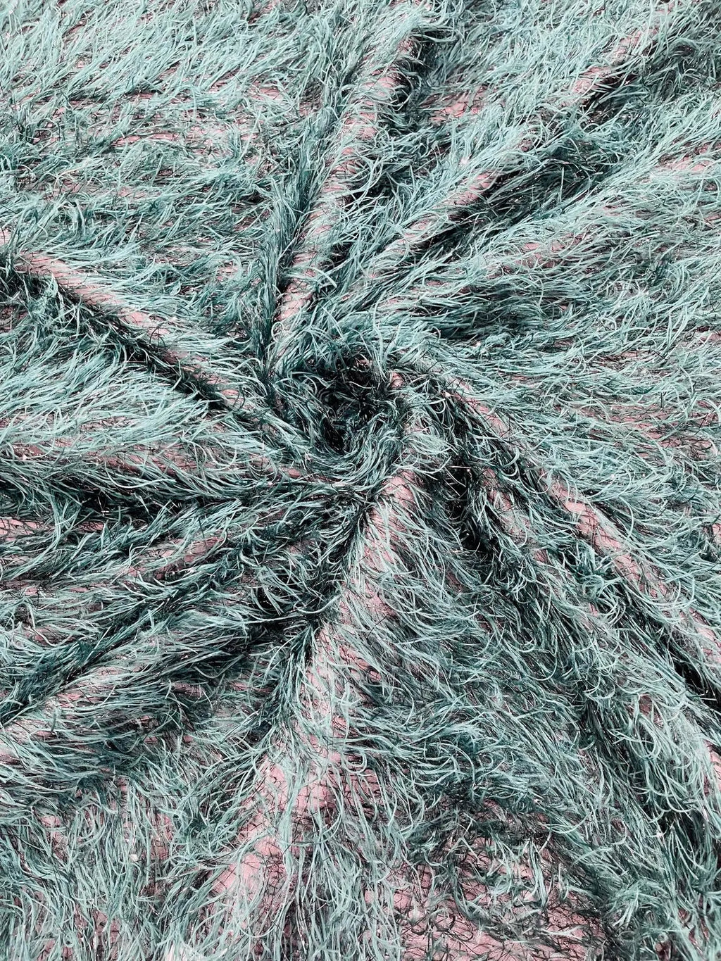 Metallic Eyelash Fabric - Baby Blue / Black - Feather/Eyelash/Fringe Design on Mesh By Yard
