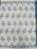 3D Flower Sequins Design - Baby Blue - Embroidered Pearl Sequins Floral Clusters Lace Fabric By Yard
