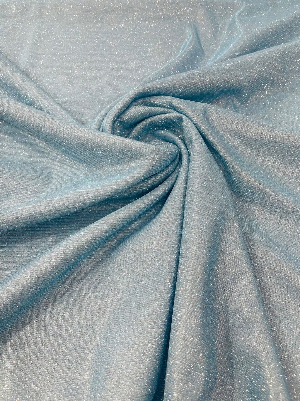 Shimmer Glitter Fabric - Baby Blue - Luxury Sparkle Stretch Solid Fabr