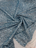 Mille Striped Stretch Sequins - Baby Blue *NEW* - 4 Way Stretch Spandex Sequins Striped Fabric By The Yard