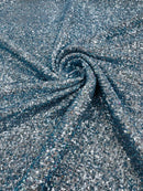 Mille Striped Stretch Sequins - Baby Blue *NEW* - 4 Way Stretch Spandex Sequins Striped Fabric By The Yard