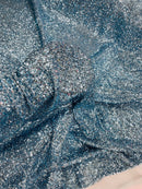 Mille Striped Stretch Sequins - Baby Blue *NEW* - 4 Way Stretch Spandex Sequins Striped Fabric By The Yard