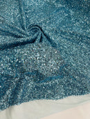 Mille Striped Stretch Sequins - Baby Blue *NEW* - 4 Way Stretch Spandex Sequins Striped Fabric By The Yard
