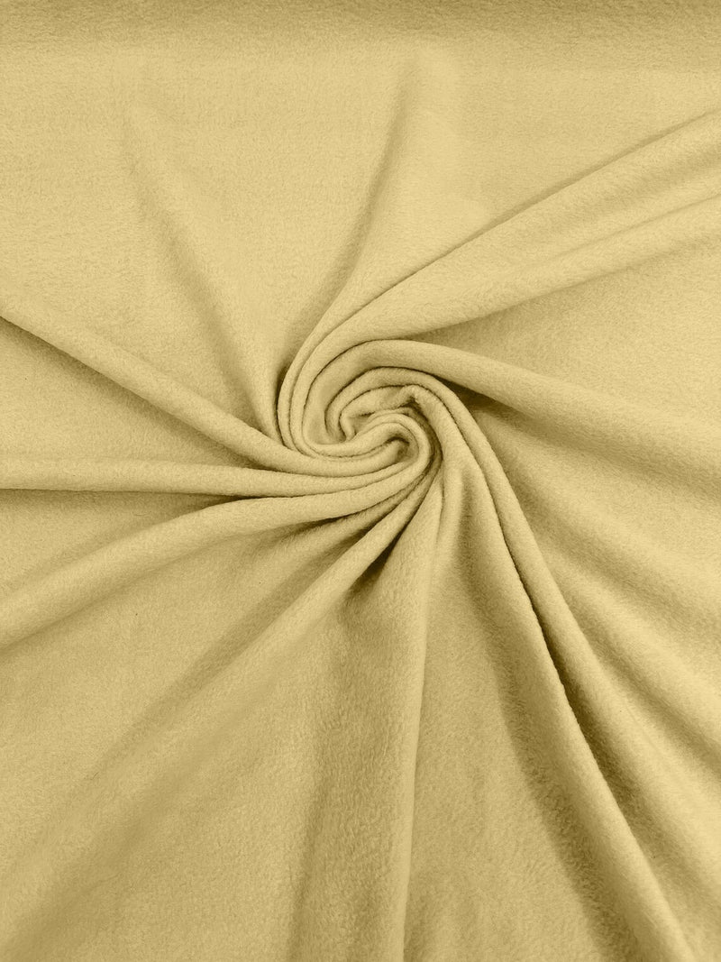 58" Soft Solid Polar Fleece Fabric - Banana Yellow - Anti-Pill Soft Polar Fleece Fabric Sold by Yard