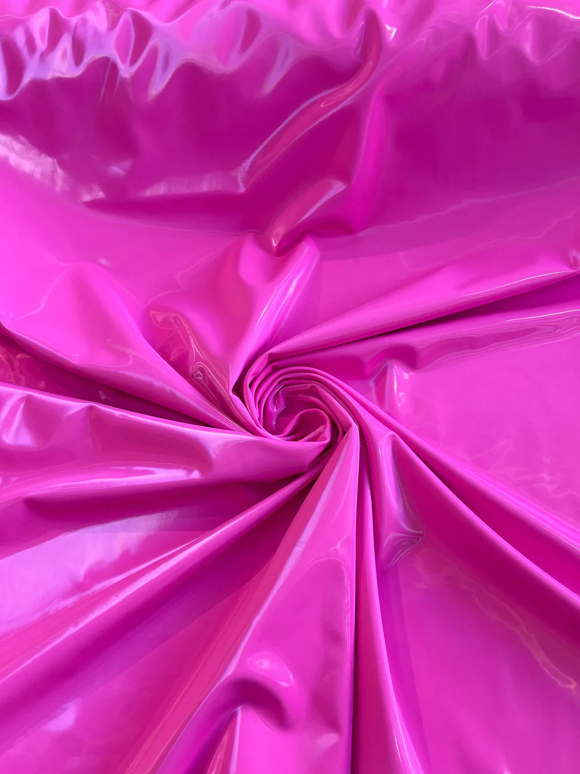 Latex Shiny Vinyl - Barby Pink - 4 Way Stretch Milliskin Vinyl Spandex Latex Fabric Sold by Yard