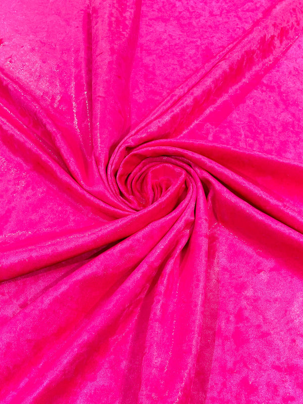 Iridescent Foggy Foil Fabric - Barby Pink - Oil Slick 58/60" Stretch Foil Velvet Black Light Fabric By Yard