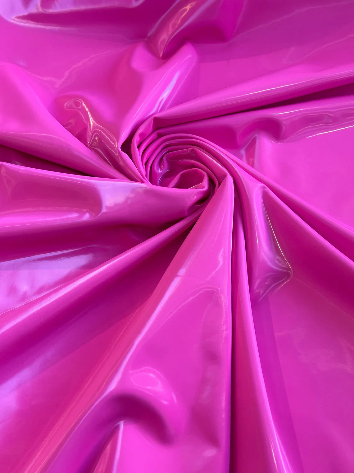 Latex Shiny Vinyl - Barby Pink - 4 Way Stretch Milliskin Vinyl Spandex Latex Fabric Sold by Yard