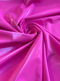 Latex Shiny Vinyl - Barby Pink - 4 Way Stretch Milliskin Vinyl Spandex Latex Fabric Sold by Yard