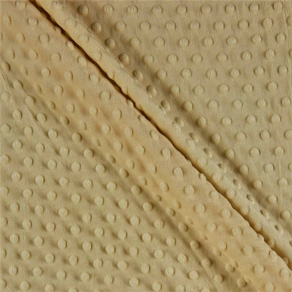 Minky Dimple Dot Fabric - Beige - Soft Cuddle Minky Dot Fabric 58/59" by the Yard