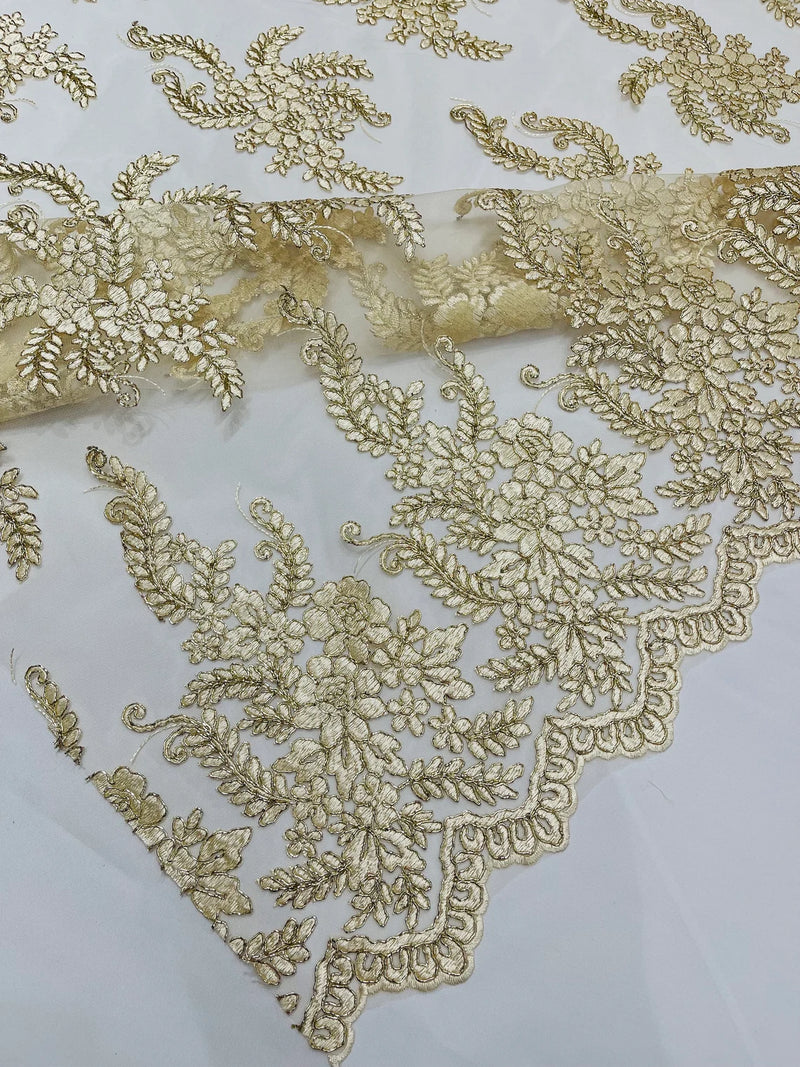 Beige lace fabric