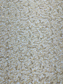 Cast Net Sequins Fabric - Beige - Embroidery Fish Net Design Sequins Lace Fabric By Yard