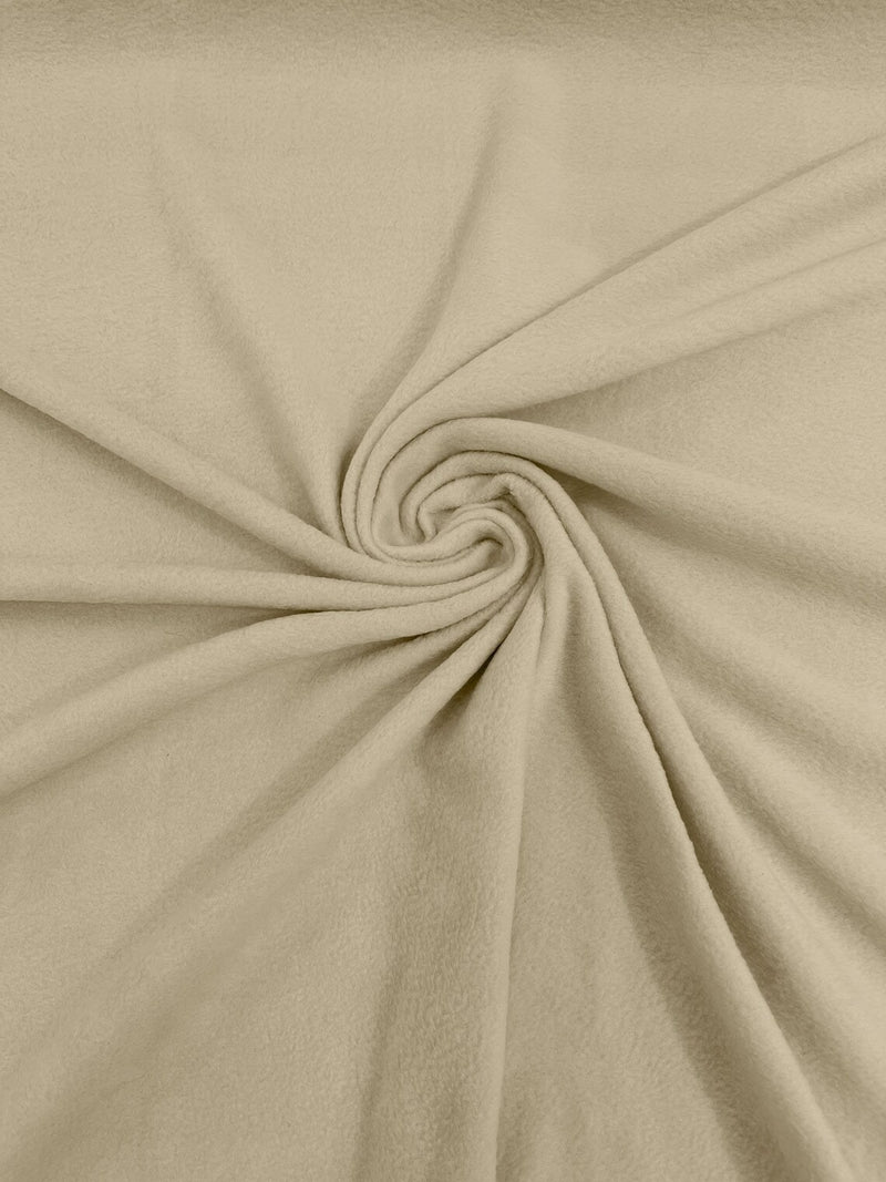 58" Soft Solid Polar Fleece Fabric - Beige - Anti-Pill Soft Polar Fleece Fabric Sold by Yard
