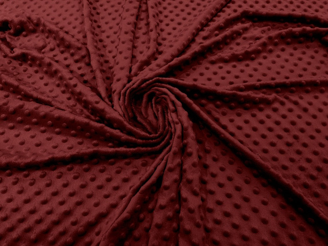 60" Minky Fur 3.mm Pile Fabric - Soft Blanket Minky Dot Fabric by the Yard (Pick Color)