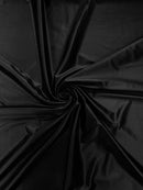 60" Heavy Shiny Satin Fabric - Black - Stretch Shiny Satin Fabric Sold By Yard
