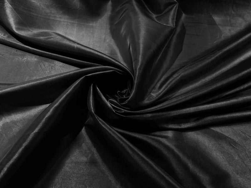 58" Solid Taffeta Fabric - Black - Solid Taffeta Fabric for Fashion / Crafts Sold by Yard
