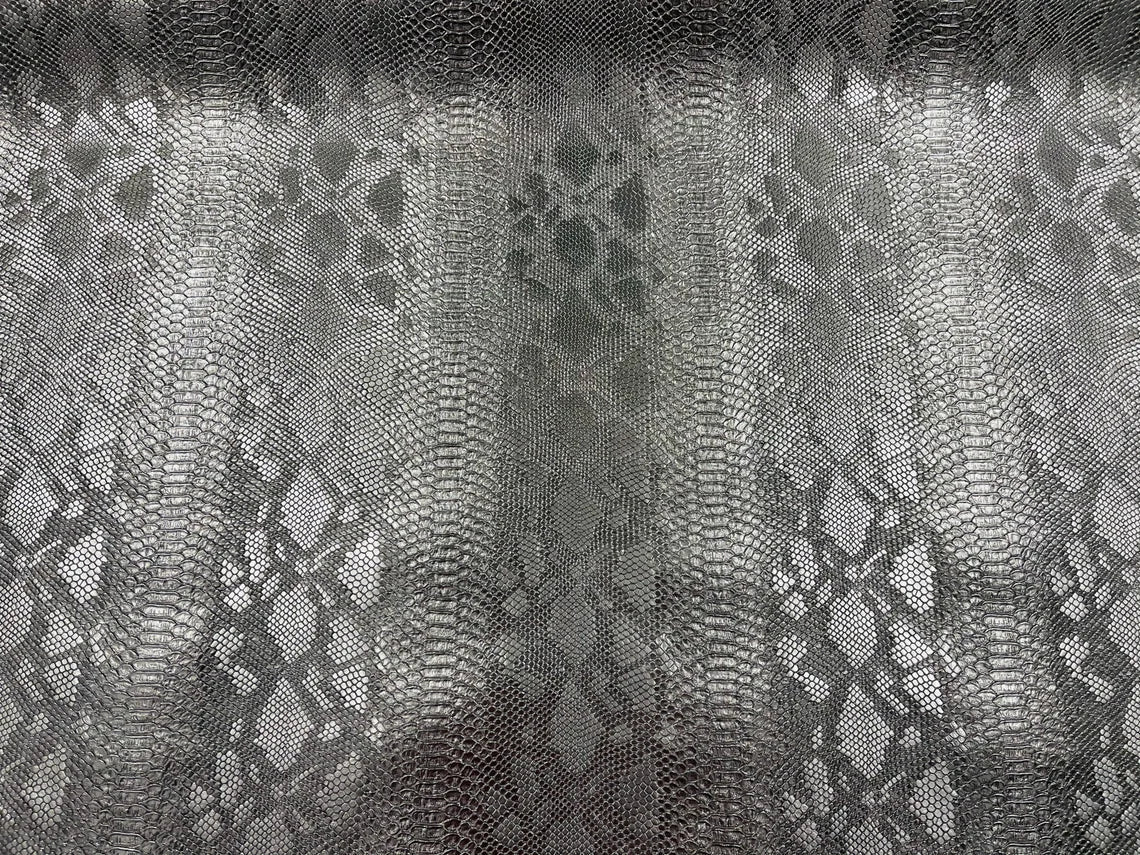 Viper Snake Embossed Vinyl Leather Fabric - 11 COLORS - 52" Sold By The Yard