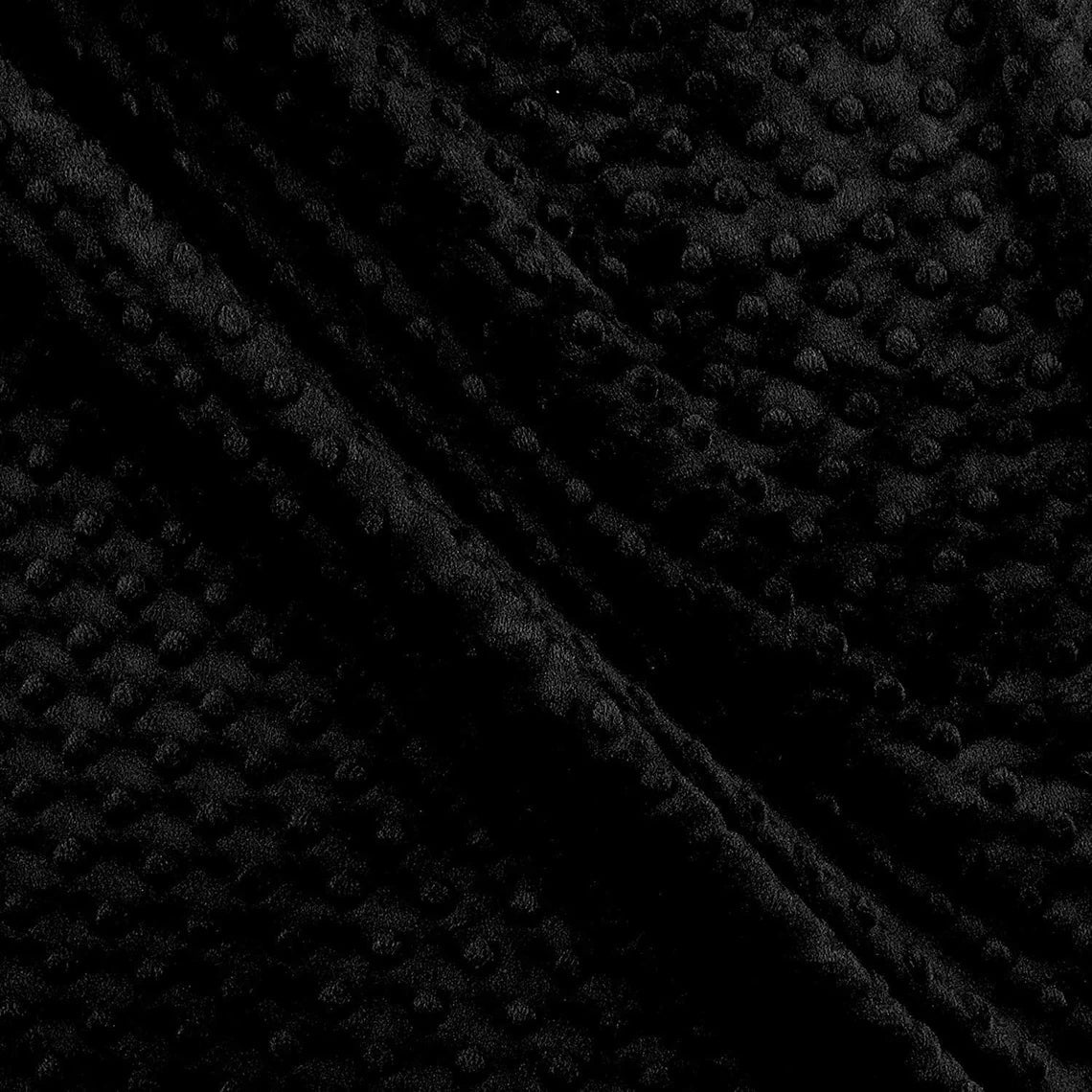 Minky Dimple Dot Fabric - Black - Soft Cuddle Minky Dot Fabric 58/59" by the Yard