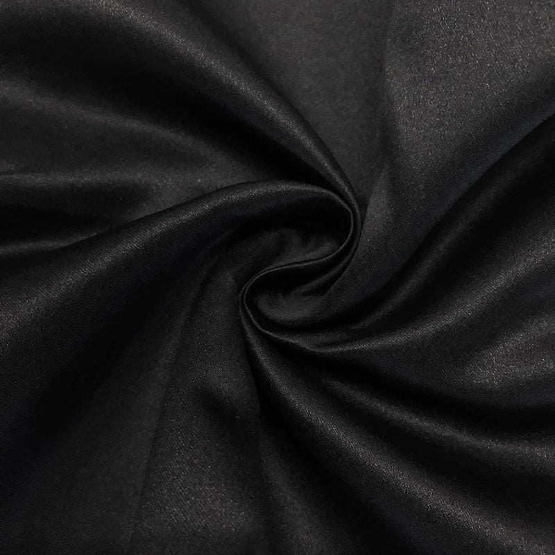 58/59" Satin Fabric Matte L'Amour - Black - (Peau de Soie) Duchess Dress Satin Fabric By The Yard