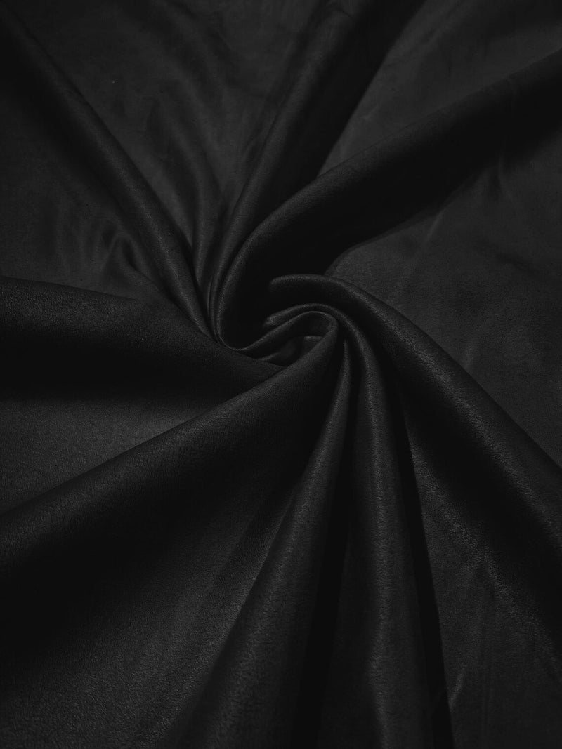 Faux Suede Fabric - Black - 58" Polyester Micro Suede Fabric for Upholstery / Tablecloth/ Costume By Yard
