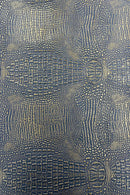 Alligator Faux Leather Vinyl - Black / Gold - Fabric 3D Scales Design Vinyl Alligator By Yard