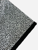Cheetah Design Spandex Fabric - Black / Silver - 58/60" Animal Print 4 Way Stretch Fabric By Yard