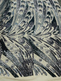 Multi-Color Sequins Design - Black / Silver - 4 Way Stretch Sequins Fabric By The Yard
