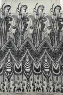 Zig Zag Design Sequins - Black - 4 Way Stretch Embroidered Zig Zag Sequins Lace Fabric By The Yard