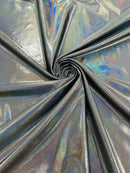 Mystique Foil Fabric - Black - 58/60" 4 Way Stretch Iridescent Foggy Foil Fabric Nylon/Spandex By Yard