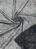 Glitter Mesh Sheer Fabric - Black - 60" Wide Shiny Glitter Mesh Fabric Sold By The Yard