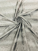 Snake Skin Spandex Fabric - Black - Matte Snake Print Stretch Costume, Legging Fabric By Yard