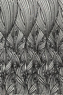 Curvy Line Design Fabric - Black - 4 Way Stretch Sequins Design Mesh Lace Fabric by Yard