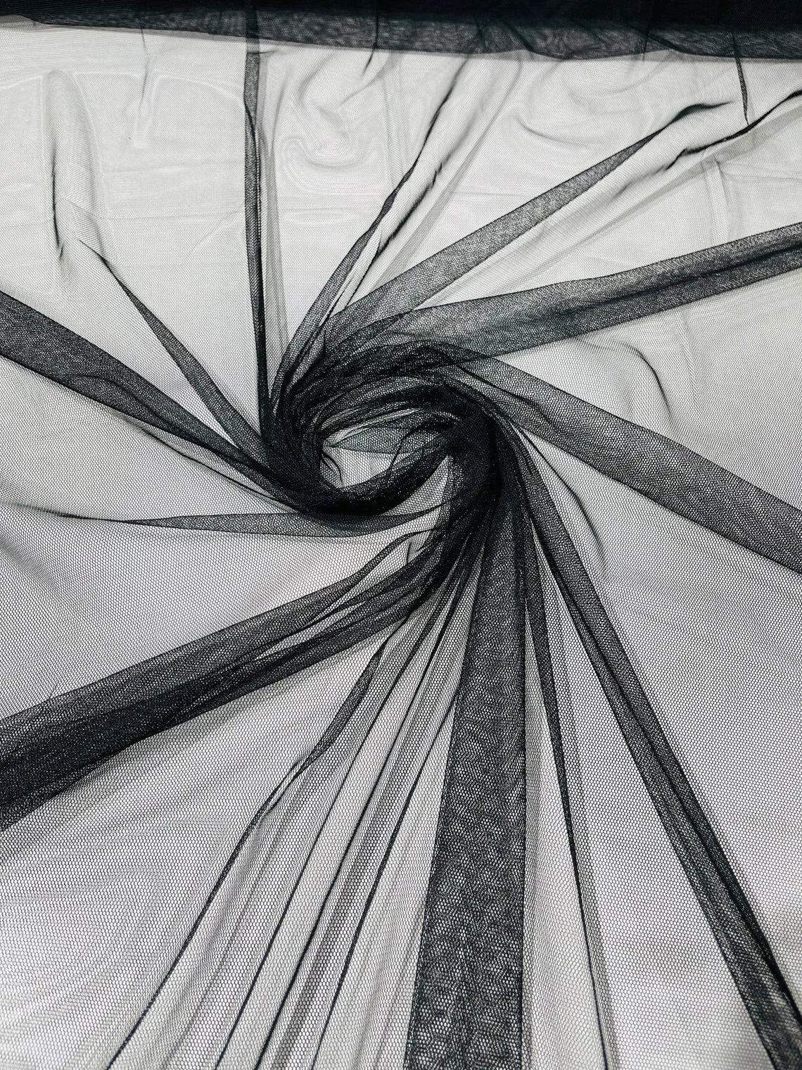 Illusion Mesh Sheer Fabric - Black - 60" Wide Illusion Mesh Fabric Sold By The Yard