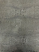 Gator Embossed Vinyl Leather Fabric - Different Colors - Sold By The Yard