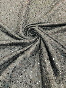 Shimmer Glitter Bead Fabric - Black - Sparkle Stretch Sequins Bead Shiny Glitter Fabric By Yard