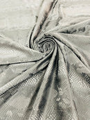 Snake Skin Spandex Fabric - Black - Matte Snake Print Stretch Costume, Legging Fabric By Yard