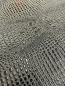 Gator Embossed Vinyl Leather Fabric - Black - Faux Gator Skin Vinyl Fabric Sold By Yard