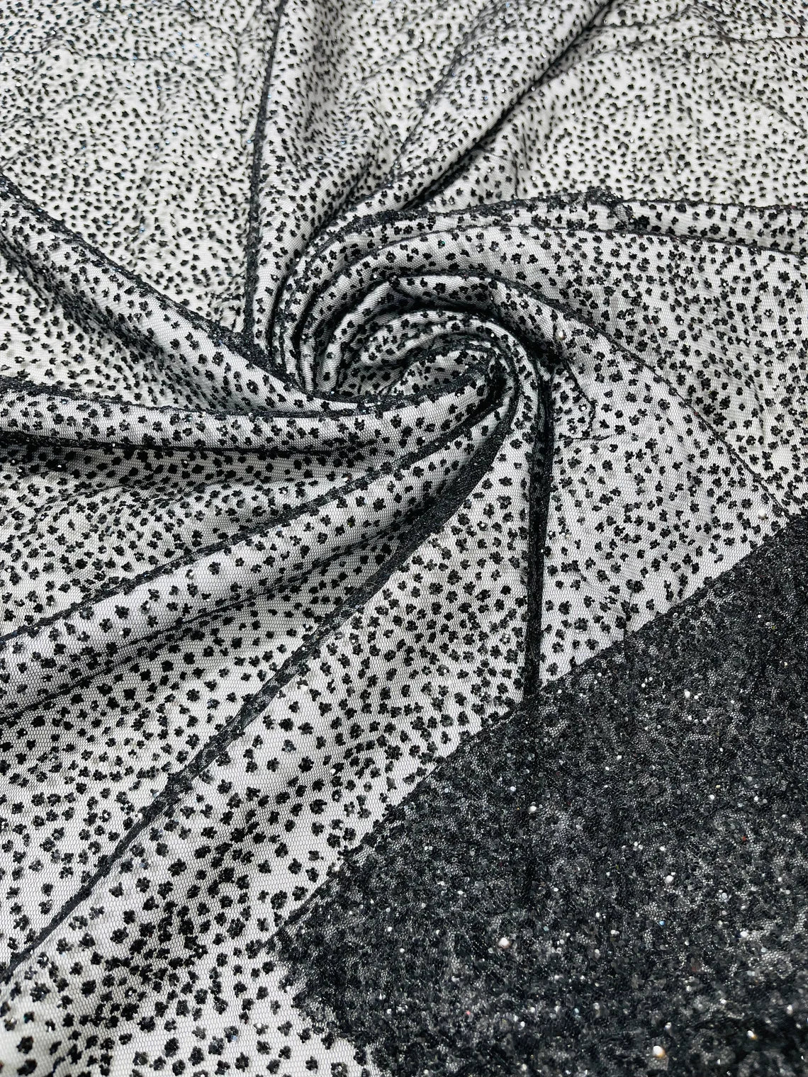 Glitter Mesh Sheer Fabric - Black - 60" Wide Shiny Glitter Mesh Fabric Sold By The Yard