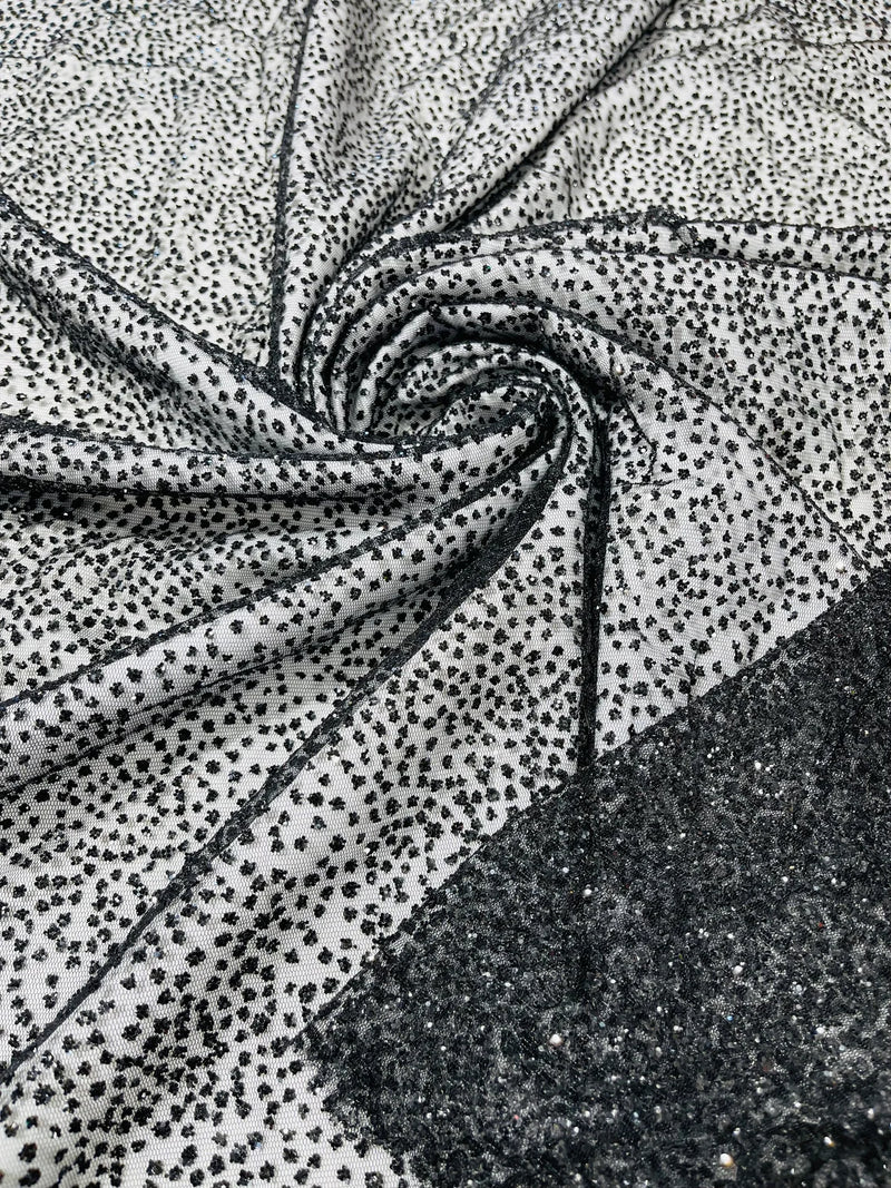 Glitter Mesh Sheer Fabric - Black - 60 Wide Shiny Glitter Mesh Fabric