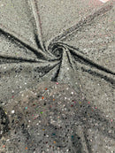 Shimmer Glitter Bead Fabric - Black - Sparkle Stretch Sequins Bead Shiny Glitter Fabric By Yard