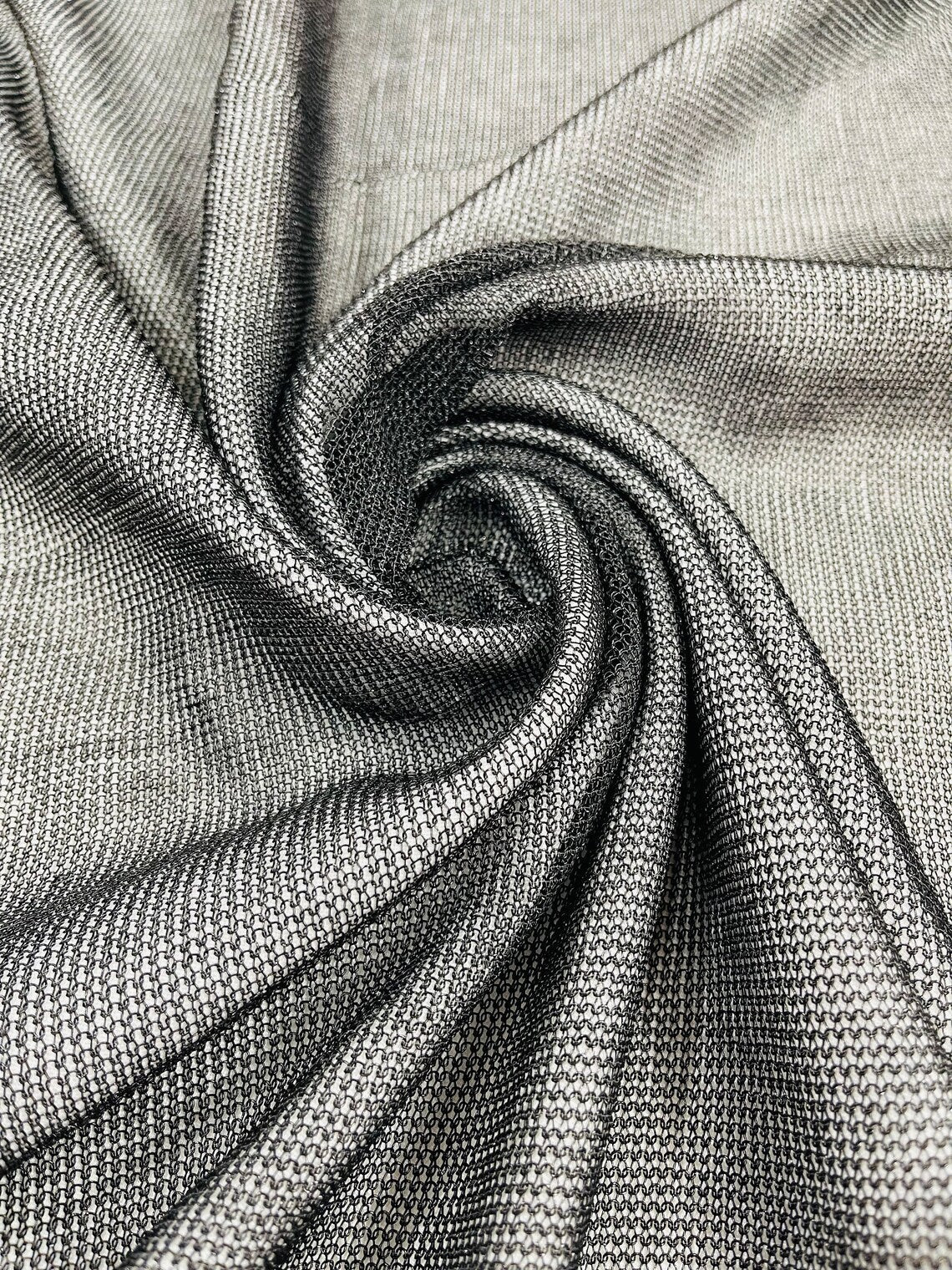 Chain Mesh Shiny Fabric - Black - Metallic Chainmail Faux Chain Fabric Sold By The Yard