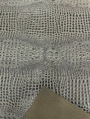 Gator Embossed Vinyl Leather Fabric - Black - Faux Gator Skin Vinyl Fabric Sold By Yard