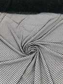 Fish Net Spandex Rhinestone Fabric - Black - Solid Spandex Fish Net Design Fabric with Rhinestones by Yard