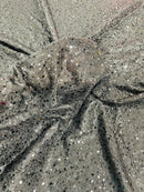 Shimmer Glitter Bead Fabric - Black - Sparkle Stretch Sequins Bead Shiny Glitter Fabric By Yard