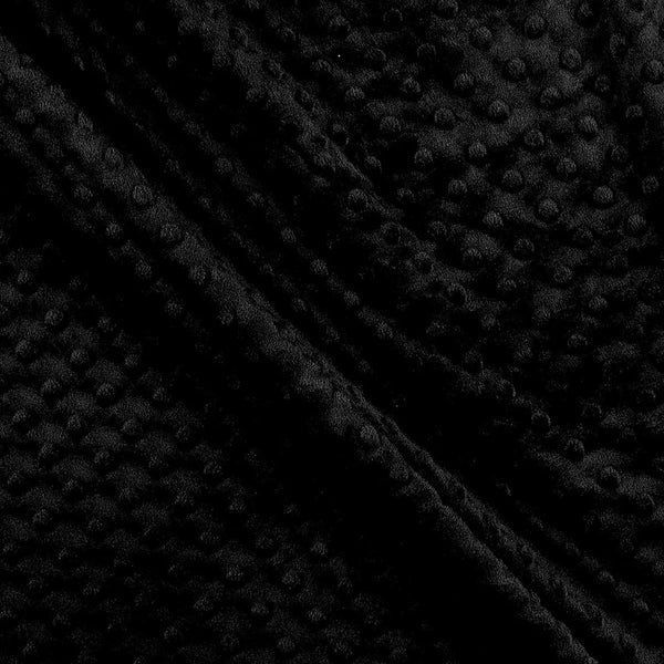 Minky Dimple Dot Fabric - Black - Soft Cuddle Minky Dot Fabric 58/59" by the Yard