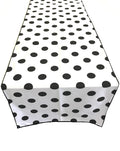 12" Polka Dot Table Runner - Black on White - High Quality Polyester Poplin Fabric Table Runners (Pick Size)